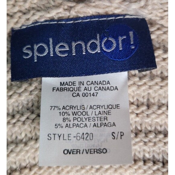 Splendor! Short Sleeve Deep V Neck Sweater Vest Beige size Sm Minimalist - Picture 6 of 6